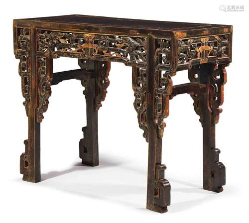 TABLE DE CONSOLATION.Chine, 19e s. 103,5 × 49,5 × 86 cm.Bois...