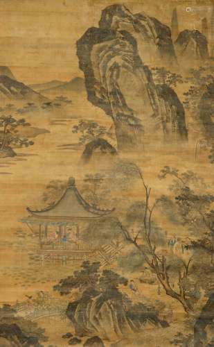 PEINTURE ANONYME DE PAYSAGE.Chine, dynastie Qing, 148 × 92 c...