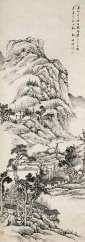 WANG XUEHAO (1754-1832).Chine, daté 1831, 136,5 × 47,5 cm.En...