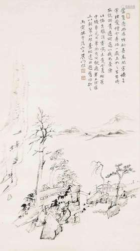 ZENG XI (1861-1930).Chine, daté 1926, 83,8 × 47,5 cm.Encre d...