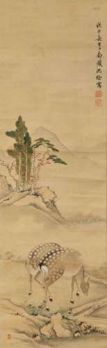 PEINTURE DE DEUX BICHES D'APRÈS SHEN QUAN (1682-1760).Chine,...