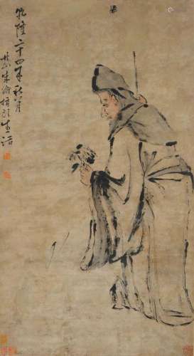 ZHU LUNHAN (1680-1760).Chine, 123 × 67,5 cm.Encre de Chine e...