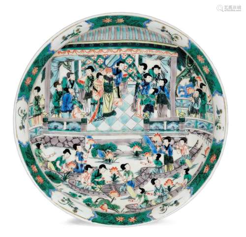 FAMILLE VERTE-COUPE RONDE.Chine, 19e s. Ø 28 cm.Le décor se ...