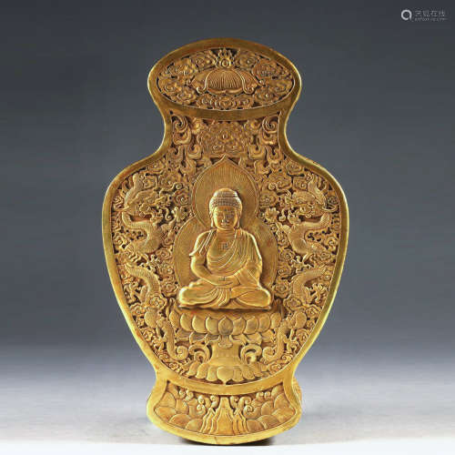 銅鎏金佛教蓋盒