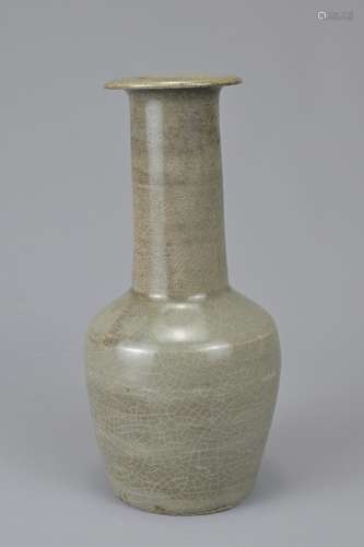 A CHINESE LONGQUAN CELADON MALET VASE, SONG STYLE