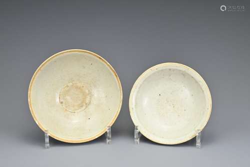 TWO CHINESE QING BAI WARE POTTERY ITEMS, SOUTHERN SONG DYNAS...