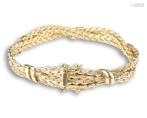 AN ITALIAN VINTAGE 9CT GOLD BRACELET, BERV UNOAERRE