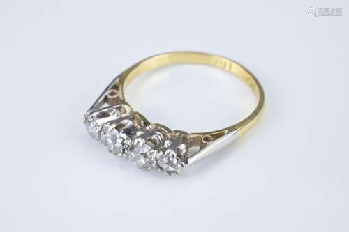 AN 18CT GOLD PLATINUM DIAMOND RING