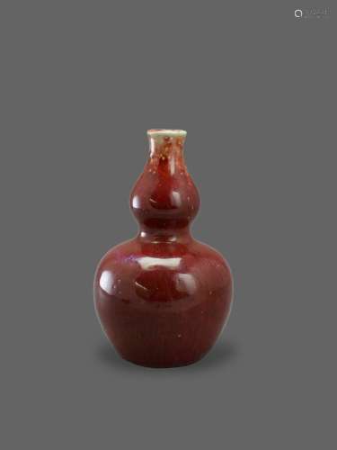A 'sang de boeuf' Double Gourd Vase, mid Qing dynasty清中期 ...