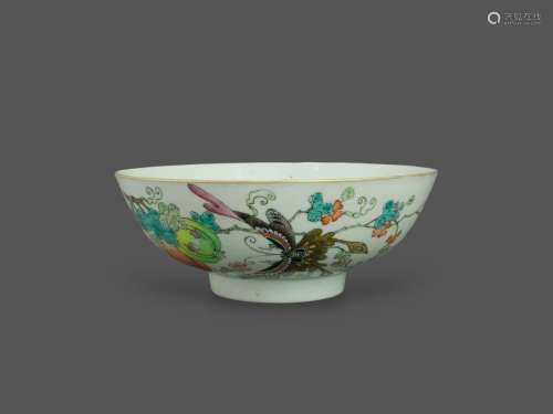 A 'Melon and Butterfly' Bowl, 19th century19世纪 大清同治年制...