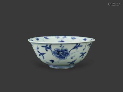 A Blue and White Bowl, Chenghua/Hongzhi明成化或弘治 缠枝花卉...