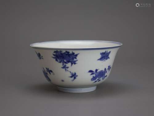 A blue and white Bowl, Kangxi six character mark and of the ...