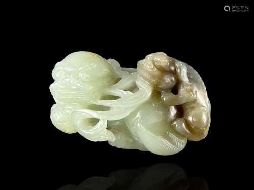 A Finely Carved Two Colour Jade Lions Group, Qianlong清乾隆 ...