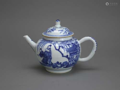 A blue and White Teapot and Cover, Kangxi Period, Qing Dynas...
