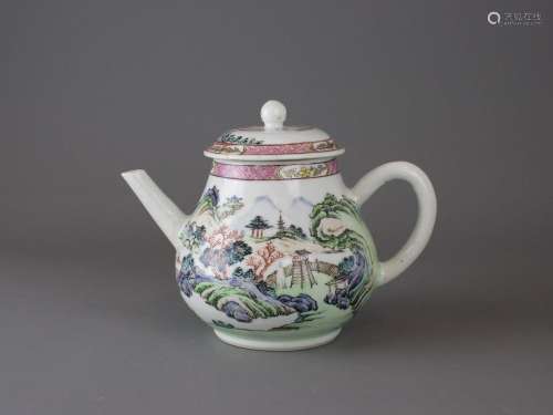 A Good 'famille rose ' Teapot and Cover, Yongzheng 清雍正 粉...