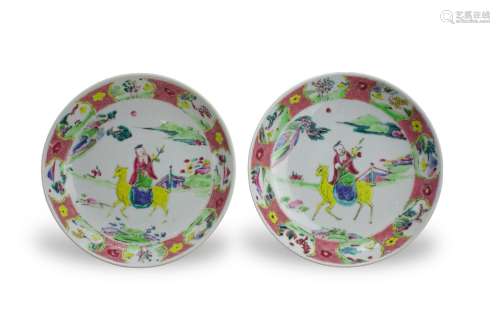 A Pair of 'famille rose' Saucer Dishes, Yongzheng Period, Qi...