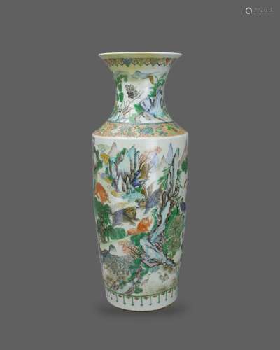 A Large Canton 'famille rose' Birds and Beasts Vase, Guangxu...