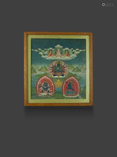 A Good small Guhyasamaja Thangka, 16th/17th century 16/17世纪...