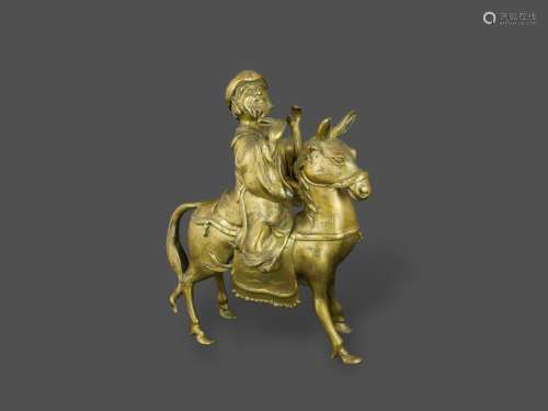 A Bronze Western Asian Figure on Horseback, early Qing dynas...
