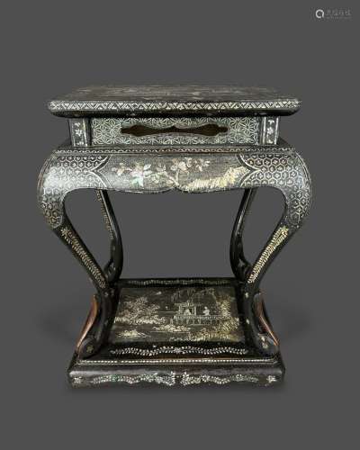 A 'Mother of Pearl' inlaid Lacquer Stand, 18th century 18世纪...