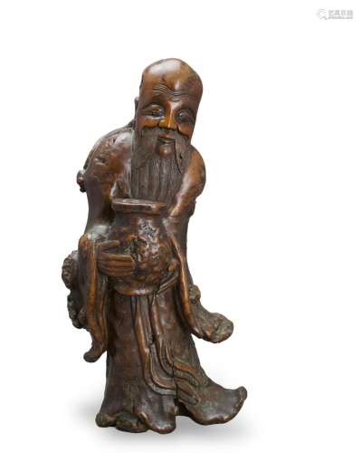 A Root wood Figure of Shoulao, 18th/19th Century 18/19世纪 根...