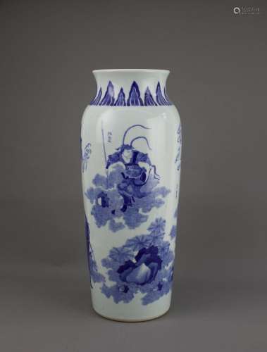 A blue and white Sleeve Vase, probably 19th century 或19世纪...