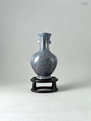A 'Robin's Egg' Bottle Vase, incised four character seal mar...