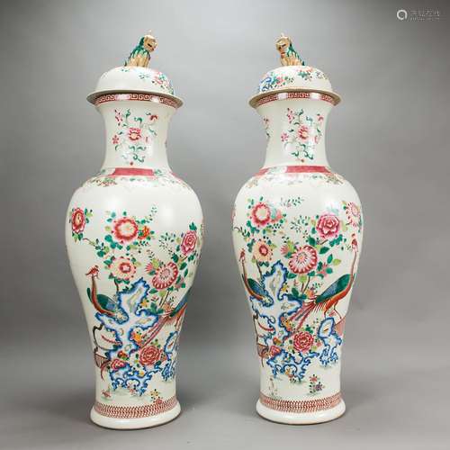 Pair of Qianlong Soldier Vases