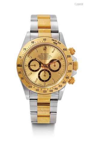 Rolex, Daytona à l'état neuf avec calibre Zenith, 1995.Acier...