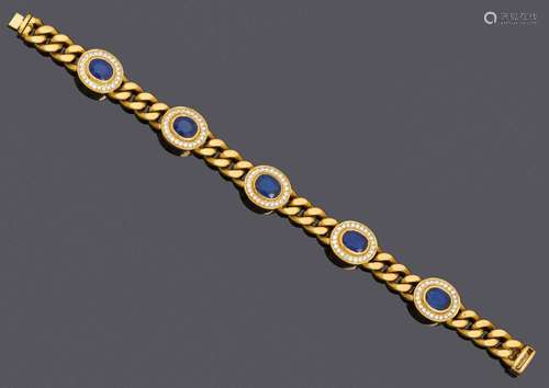 BRACELET DE DIAMANTS Saphir, THEODOR HEIDEN, vers 1996.Or ja...