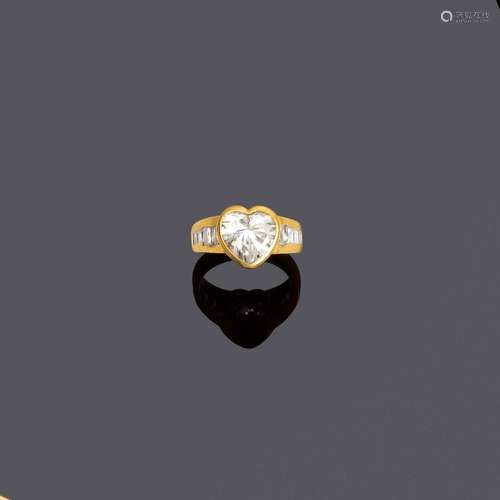 BAGUE EN OR ET DIAMANT, THEODOR HEIDEN.Or jaune 750, 7g.Bagu...