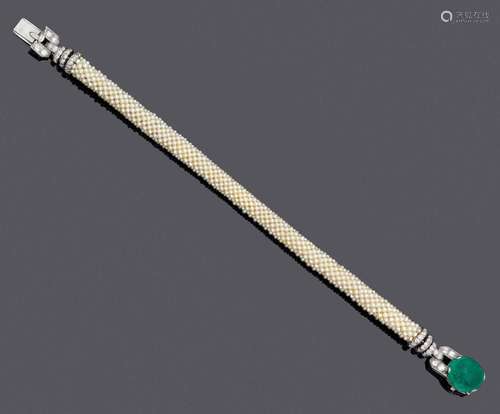 BRACELET DE PERLES D'ESPACE ET DIAMANTS, CARTIER PARIS, vers...