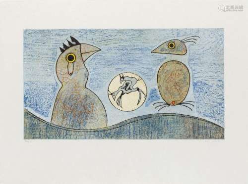 Max Ernst, <br />
German 1891-1976, <br />
<br />
Zwei Vogel...