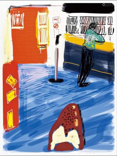 David Hockney OM CH RA, British b. 1937- Waiting at York, 18...