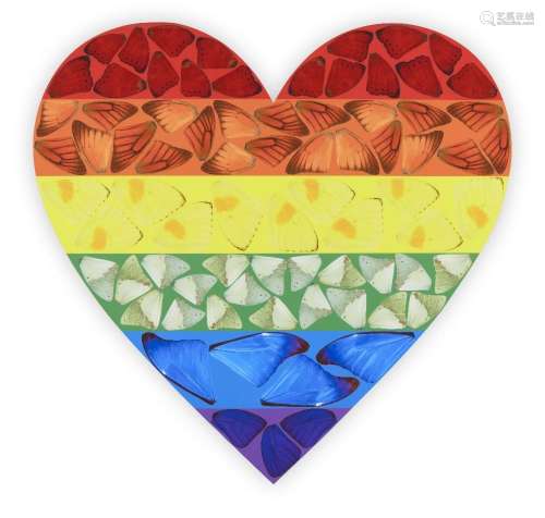 Damien Hirst, British b. 1965- Butterfly Heart Rainbow (Larg...