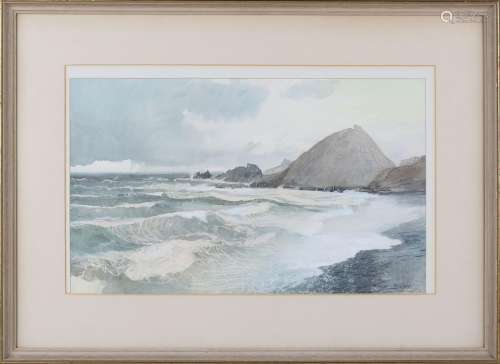 Charles Knight - 'Running Sea on the Devon Coast' (Hartland ...
