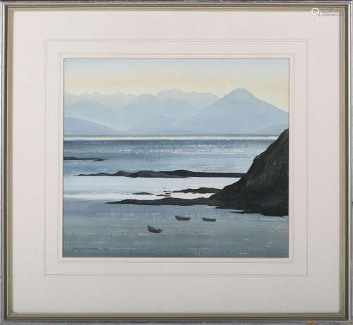Jim Nicholson - 'Evening Light, Skye', watercolour, signed a...