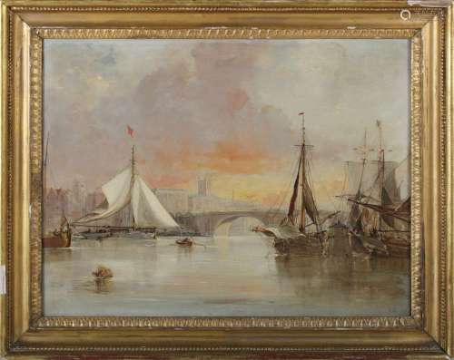 George Chambers - 'The Thames at Southwark', 19th century oi...