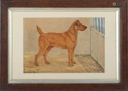 A. Stevenson - 'Warron' (Portrait of an Irish Terrier), wate...
