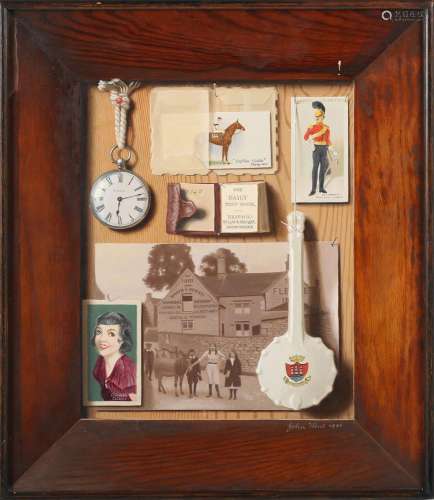 John Flint - 'Old Timers' (Trompe l'Oeil), oil on board, sig...