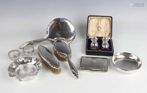 A group of silver, including a pair of pepper casters, Birmi...