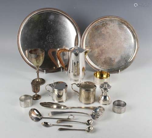 A small collection of silver, including a Victorian cylindri...