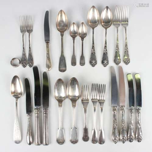 A small collection of Continental silver cutlery, including ...