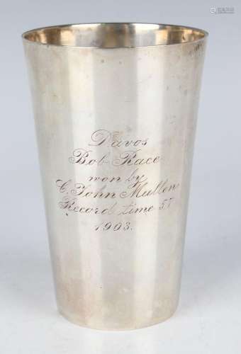 An early 20th century German .800 silver trophy beaker of ta...