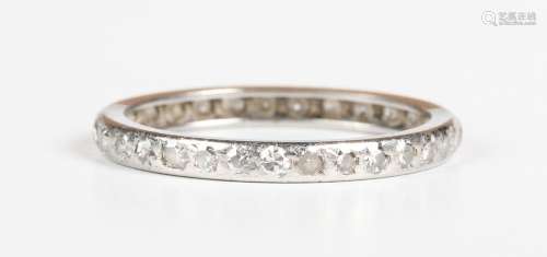 A platinum and diamond full eternity ring, unmarked, weight ...