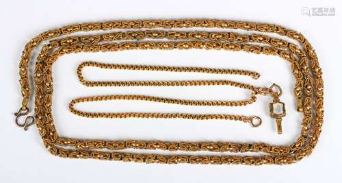 A gold multiple link neckchain, detailed '10', fitted with t...