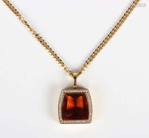 A Cartier La Dona collection pendant, mounted with a citrine...
