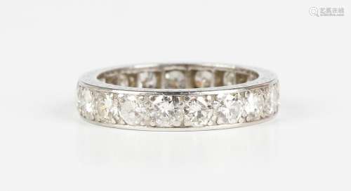 A platinum and diamond full eternity ring, mounted with circ...