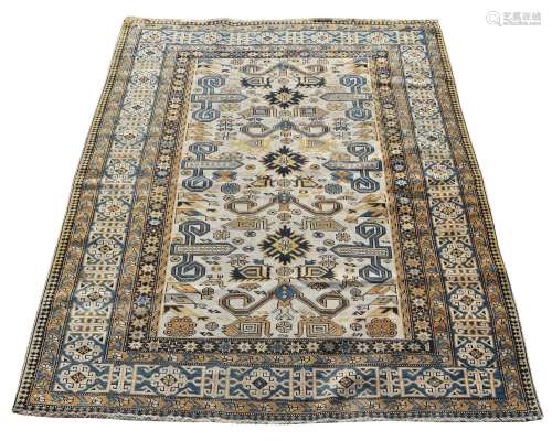 A CAUCASIAN PERPEDIL RUG, approximately 147 x 117cm