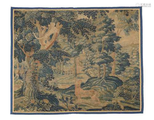 A VERDURE TAPESTRY PANEL, PROBABLY FLEMISH, LATE 17TH CENTUR...